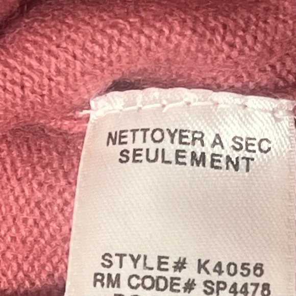 100% Cashmere Dusty Rose Crystal Button Dainty Ribbon 3/4 sleeve Cardigan XS - Picture 7 of 7